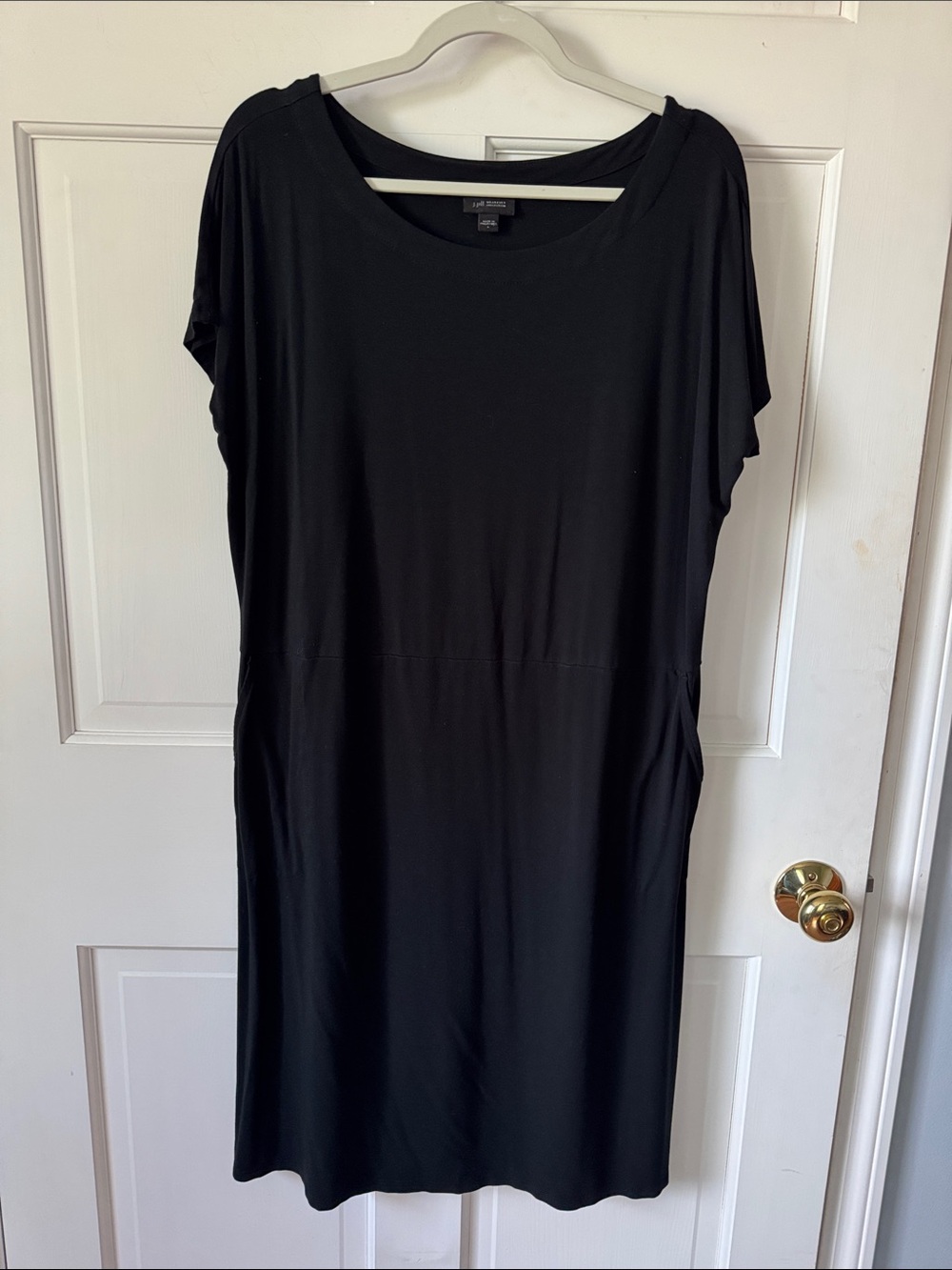 J. Jill Wearever Collection Black Midi Dress With Pockets